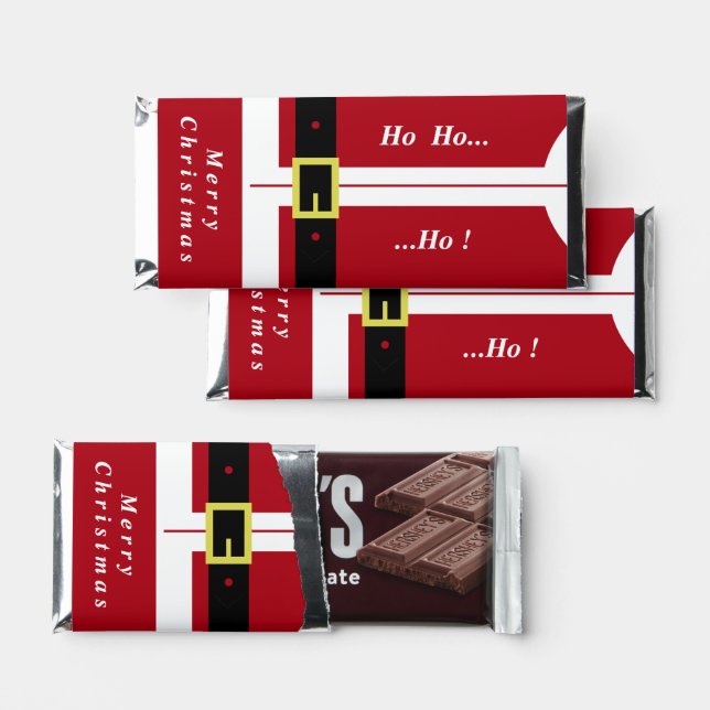 Merry Christmas - Santa Claus - Gifts For Everyone Hershey Bar Favors (Front)