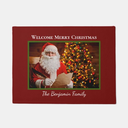 Merry Christmas Santa Claus Happy Holidays Doormat