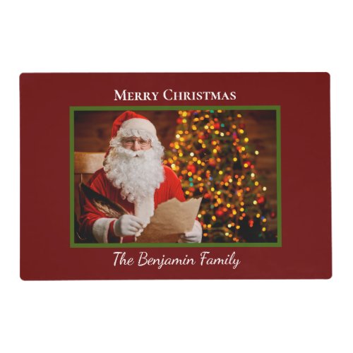 Merry Christmas Santa Claus Happy Holidays Placemat