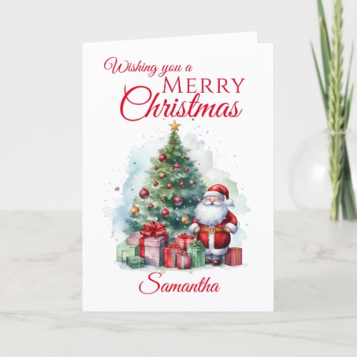 Merry Christmas Santa Claus  Holiday Card