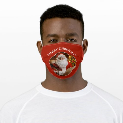 Merry Christmas Santa Claus Holiday Greetings Adult Cloth Face Mask