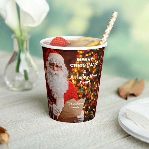 Merry Christmas Santa Claus Holidays Personalize Paper Cups