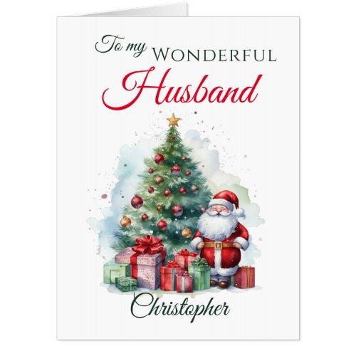 Merry Christmas Santa Claus Husband Oversized Card
