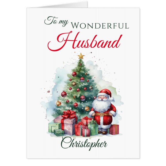 Merry Christmas Santa Claus Husband Oversized Card (Front)