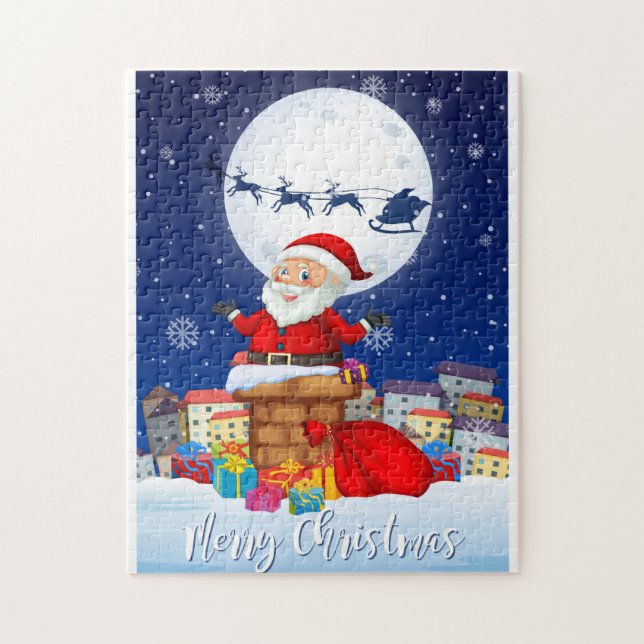 Merry Christmas Santa Claus Jigsaw Puzzle (Vertical)