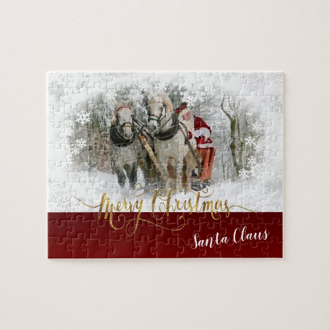 Merry Christmas Santa Claus Jigsaw Puzzle (Horizontal)