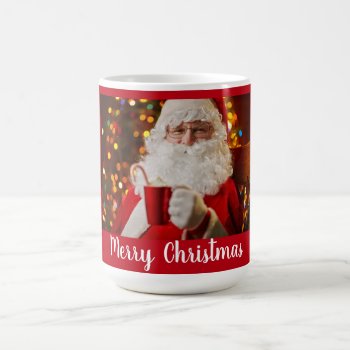 Merry Christmas Santa Claus Jumbo Mug by HappyMemoriesPaperCo at Zazzle