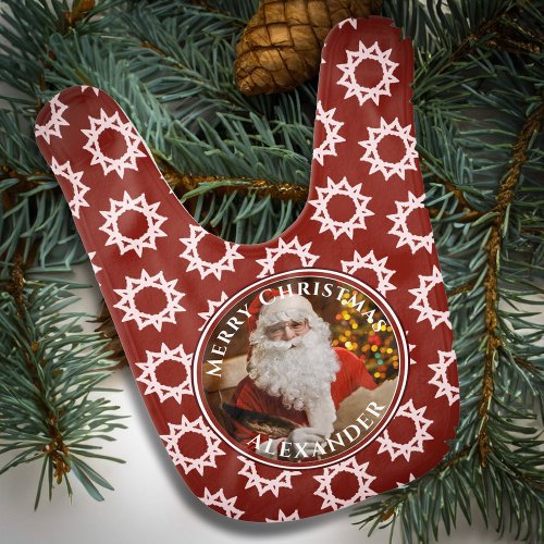 Merry Christmas Santa Claus Kids Personalize Baby Bib