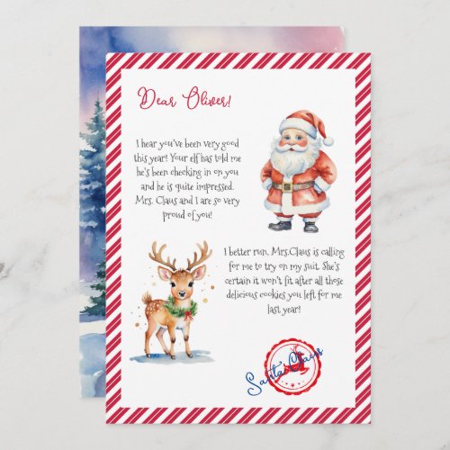 Merry Christmas Santa Claus Letter North Pole Invitation