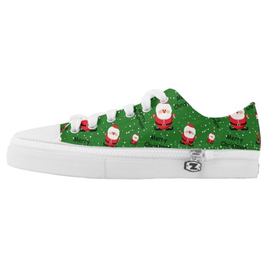 Merry Christmas Santa Claus Low-Top Sneakers (Left Shoe Outside)