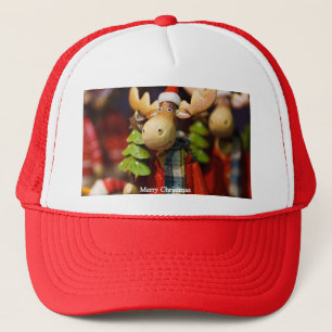 Merry Christmas Santa Claus Moose Trucker Hat