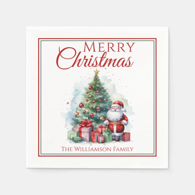 Merry Christmas Santa Claus Napkins (Front)