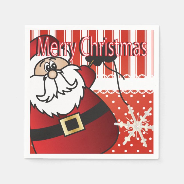 Merry Christmas Santa Claus Napkins (Front)