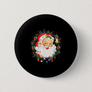 Merry Christmas Santa Claus Nk Afro African Americ Button