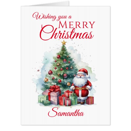 Merry Christmas Santa Claus Oversized Card