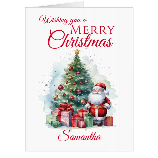 Merry Christmas Santa Claus Oversized Card (Front)
