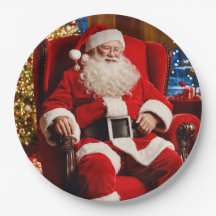 Merry Christmas Santa Claus Paper Plate