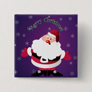 Merry Christmas Santa Claus Pinback Button