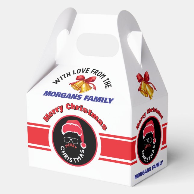 Merry Christmas Santa Claus Red Holiday        Favor Boxes (Front)