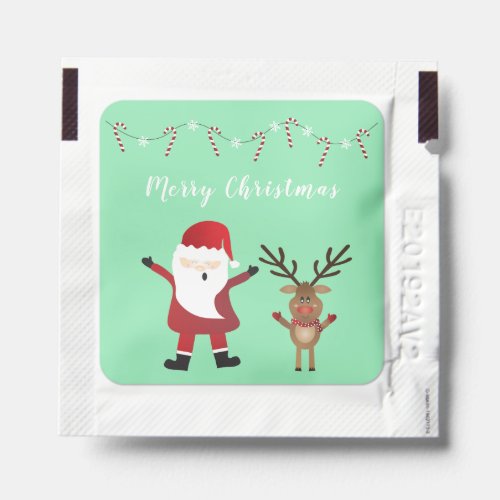 Merry Christmas Santa Claus Reindeer Candy Canes Hand Sanitizer Packet