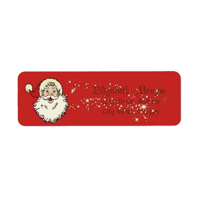 Merry Christmas,Santa Claus,Sparkle Label (Front)