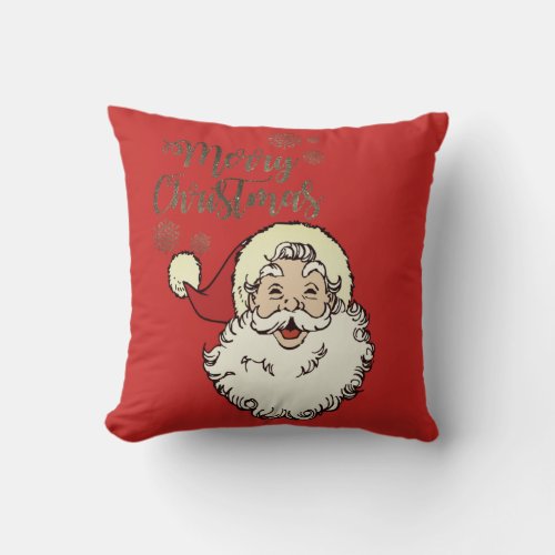 Merry ChristmasSanta Claus Throw Pillow