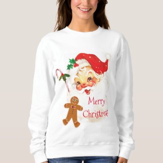 Merry Christmas Santa Claus Vintage White 