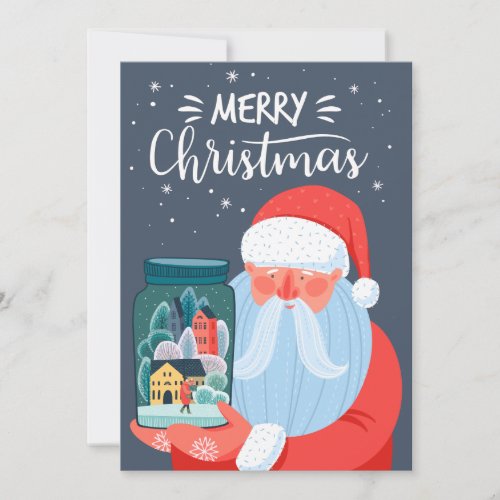 Merry Christmas  Santa Claus Winter Holiday Card