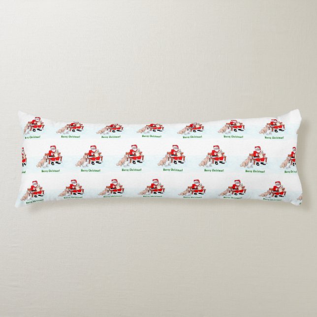 Merry Christmas! Santa Claus with Cat and Dog Body Pillow (Front)