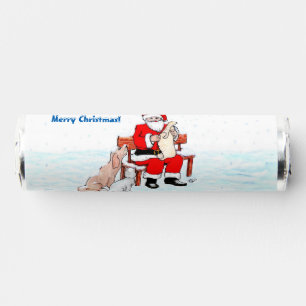 Merry Christmas - Santa Claus with Cat and Dog Breath Savers® Mints