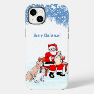 Merry Christmas - Santa Claus with Cat and Dog Case-Mate iPhone 14 Plus Case