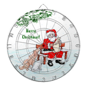 Merry Christmas! Santa Claus with Cat and Dog Dart Board