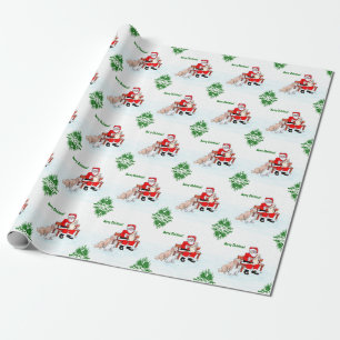 Merry Christmas - Santa Claus with Cat and Dog Wrapping Paper
