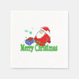 Merry Christmas Santa Claus with Gift Napkins