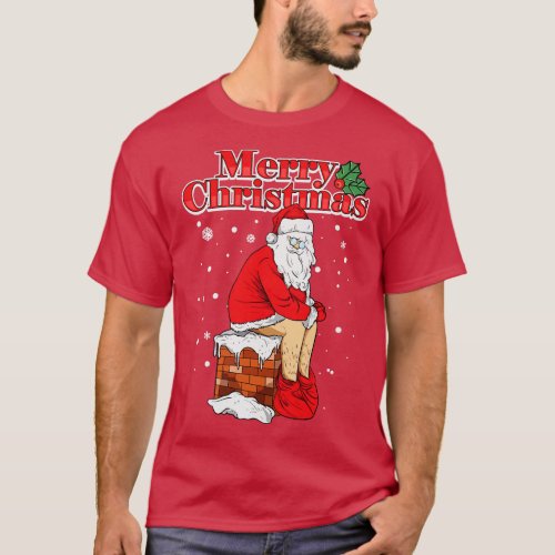 Merry Christmas Santa Clause Chimney Poop T_Shirt