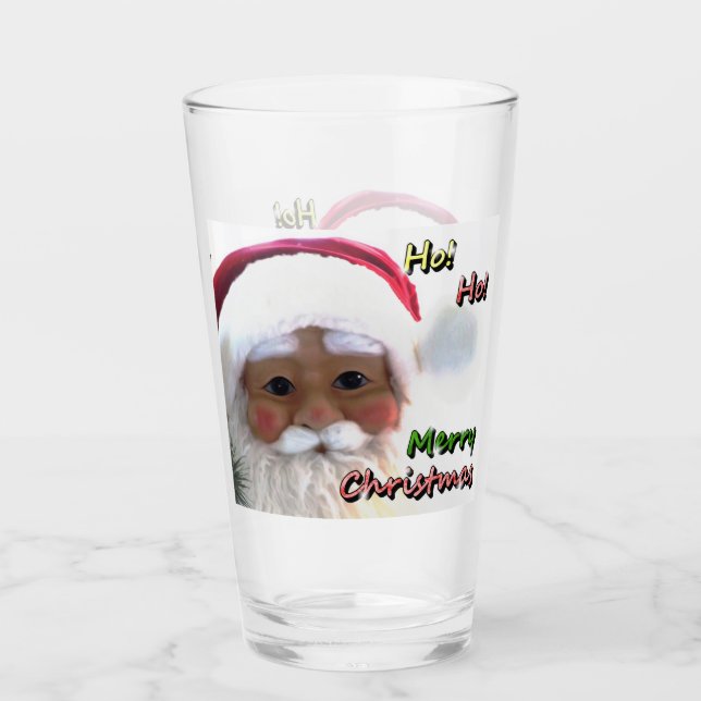 Merry Christmas Santa Clause Glass (Front)