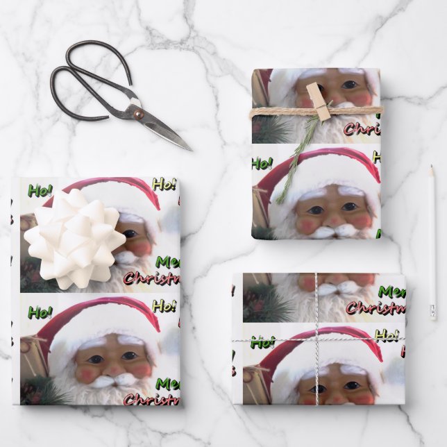 Merry Christmas Santa Clause Wrapping Paper Sheets (Front)