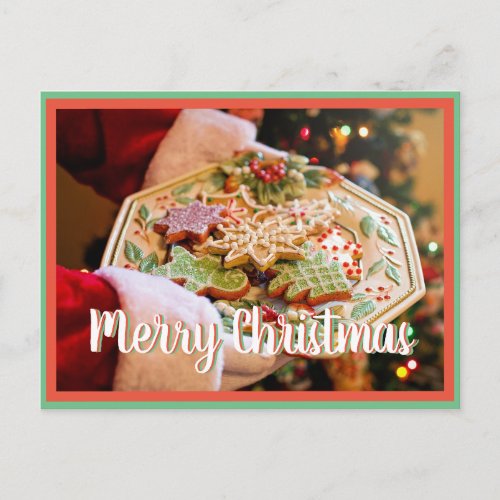 Merry Christmas Santa cookie postcrossing Postcard