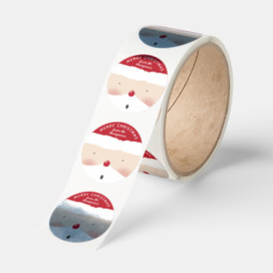 Merry Christmas Santa Cute Fun Personalized Name  Classic Round Sticker