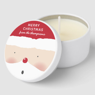 Merry Christmas Santa Cute Fun Personalized Name Mini Candle Favors