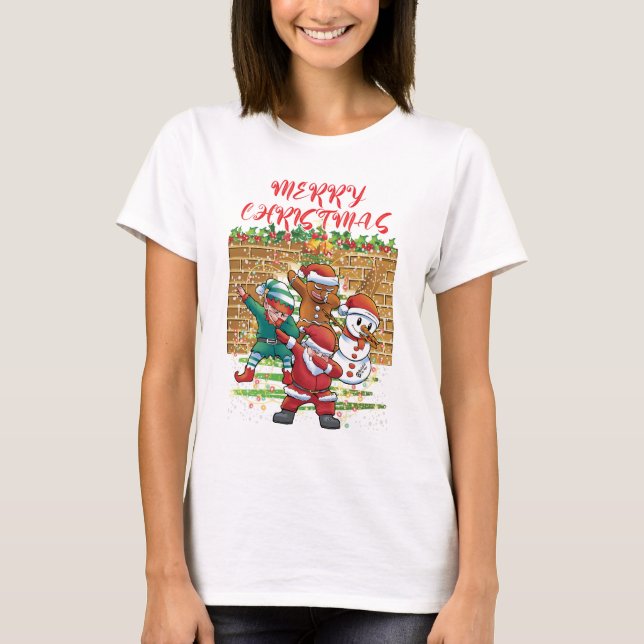 Merry Christmas Santa Dab Women White T-Shirt (Front)