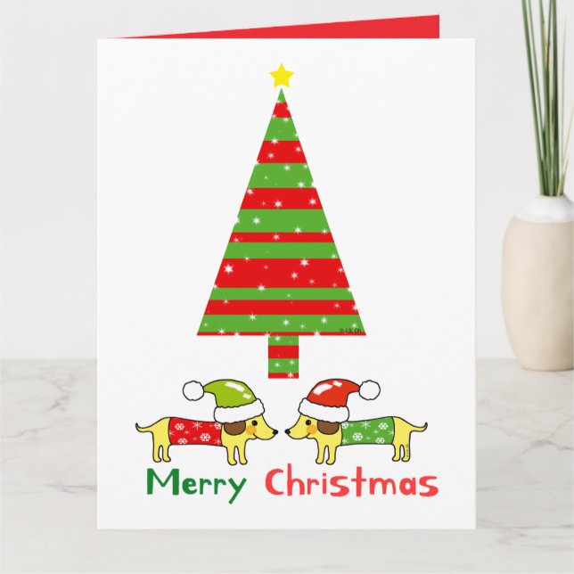 Merry Christmas (Santa dogs) Card (Front)