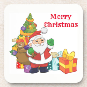 Merry Christmas Santa Drink Coaster