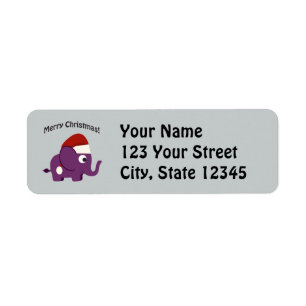 Merry Christmas! Santa Elephant Label