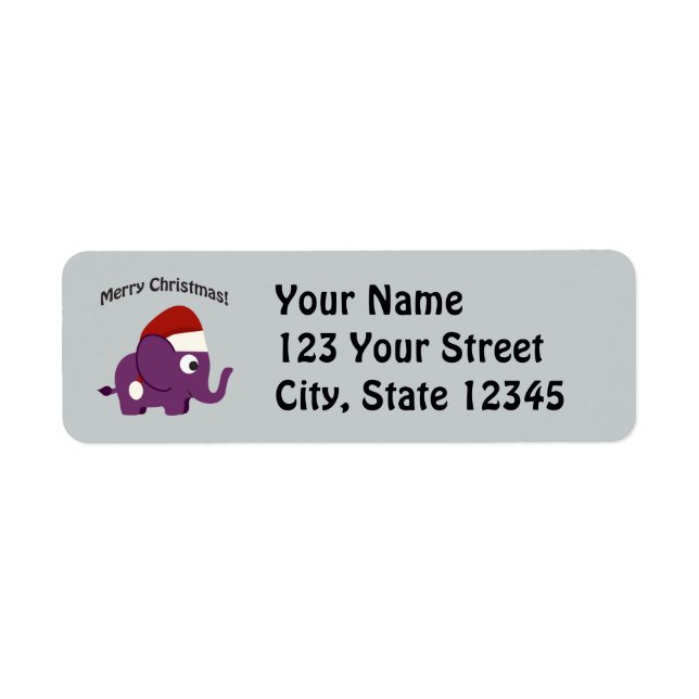 Merry Christmas! Santa Elephant Label (Front)