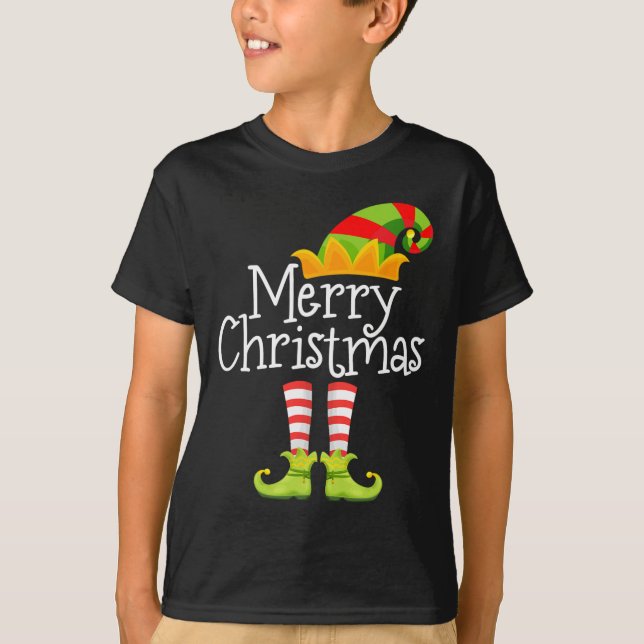 Merry Christmas Santa Elf Squad Reindeer Funny Xma T-Shirt (Front)