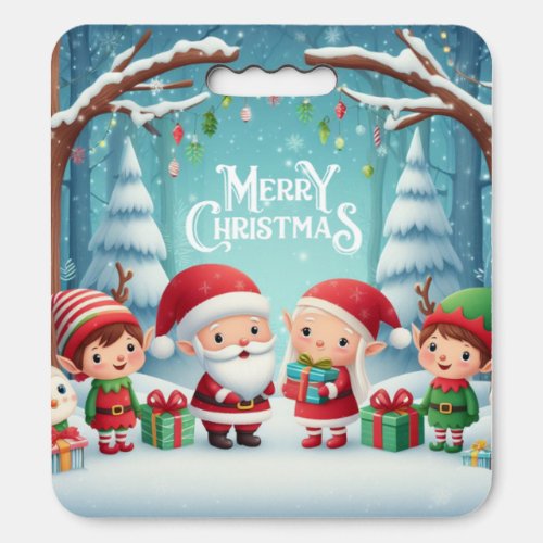 Merry Christmassantaelves snow Seat Cushion