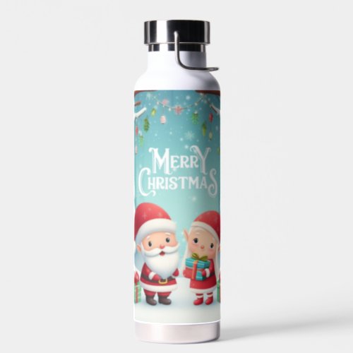 Merry Christmassantaelves snow Water Bottle