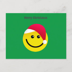 Merry Christmas Santa Emoji Holiday Postcard