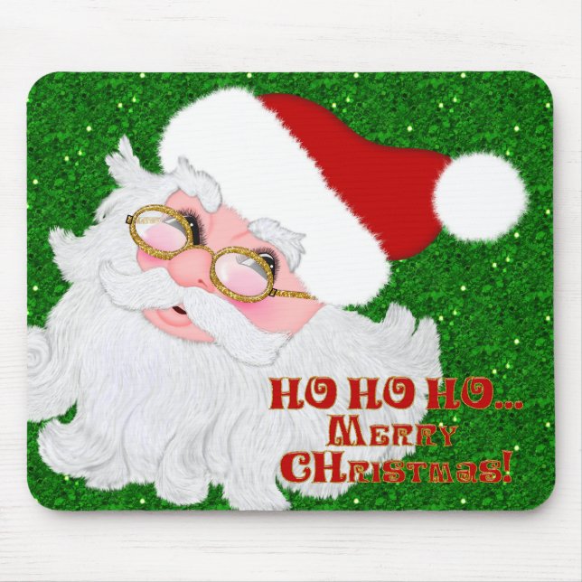 Merry Christmas Santa Face-Computer Mouse pad (Front)